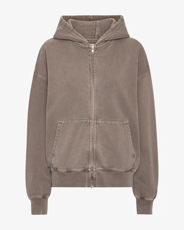 Organic Oversized Zip Hood - Faded Khaki made by Colorful Standard