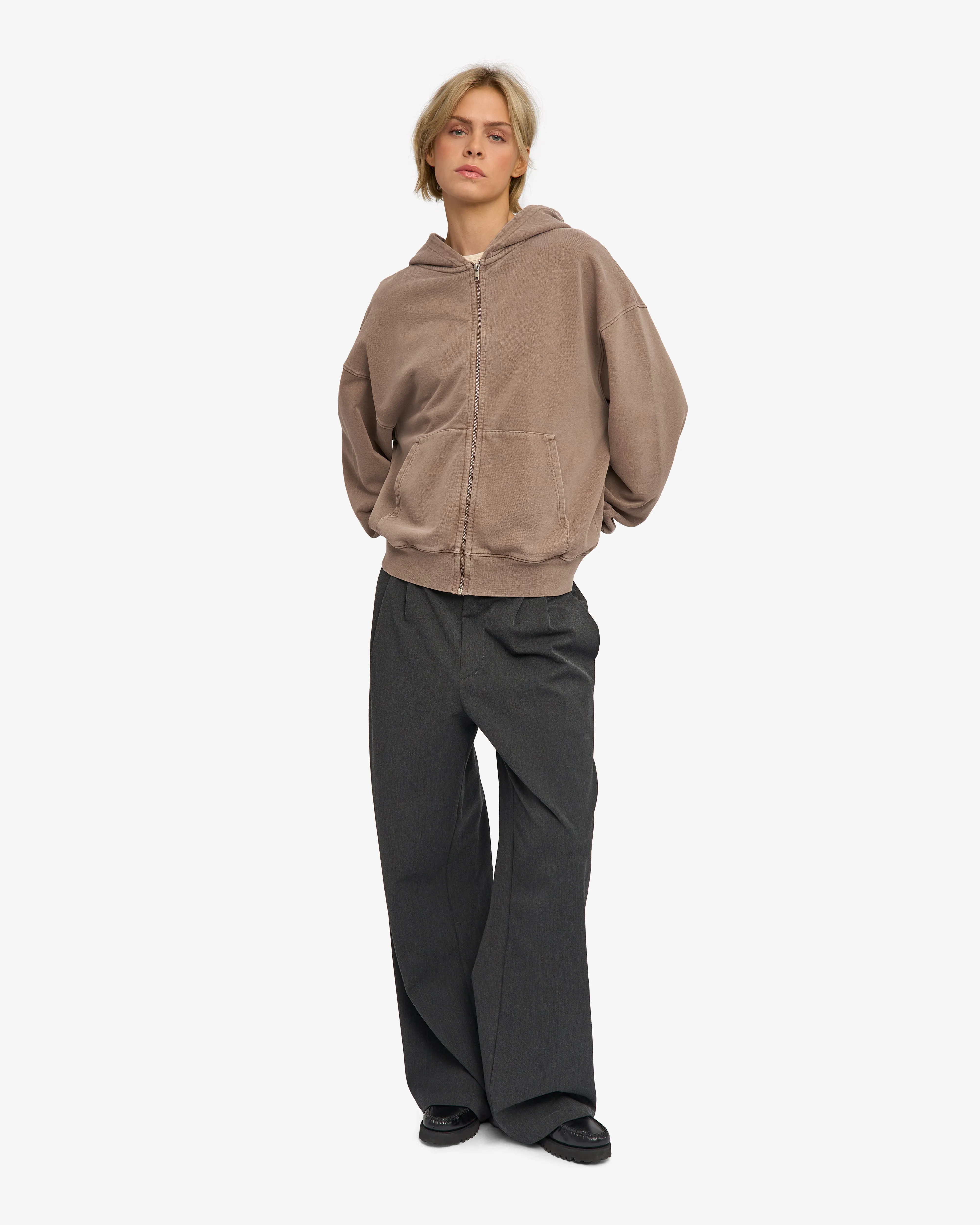 Organic Oversized Zip Hood - Faded Khaki sold by Colorful Standard product image thumbnail 5