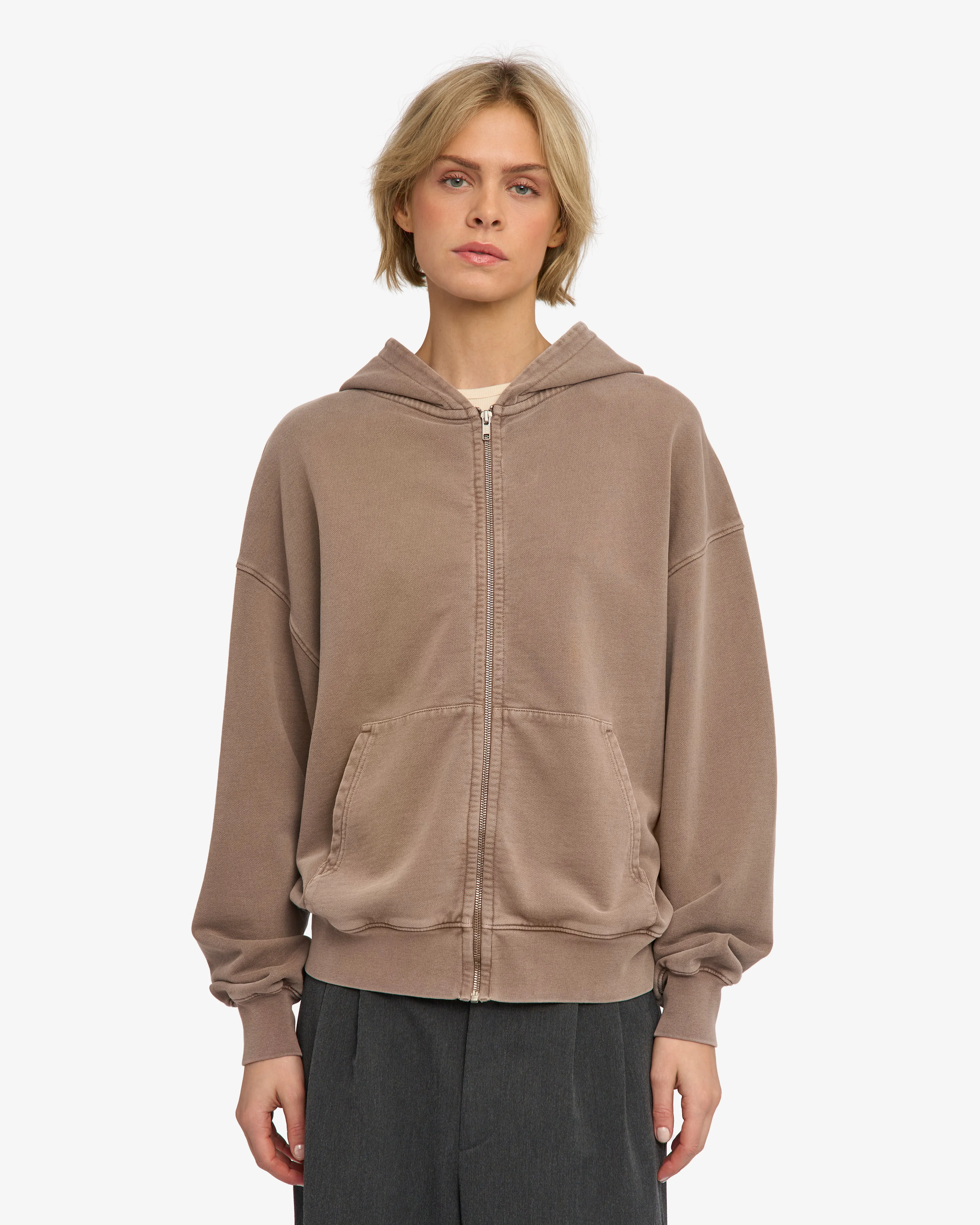 Organic Oversized Zip Hood - Faded Khaki sold by Colorful Standard product image thumbnail 2