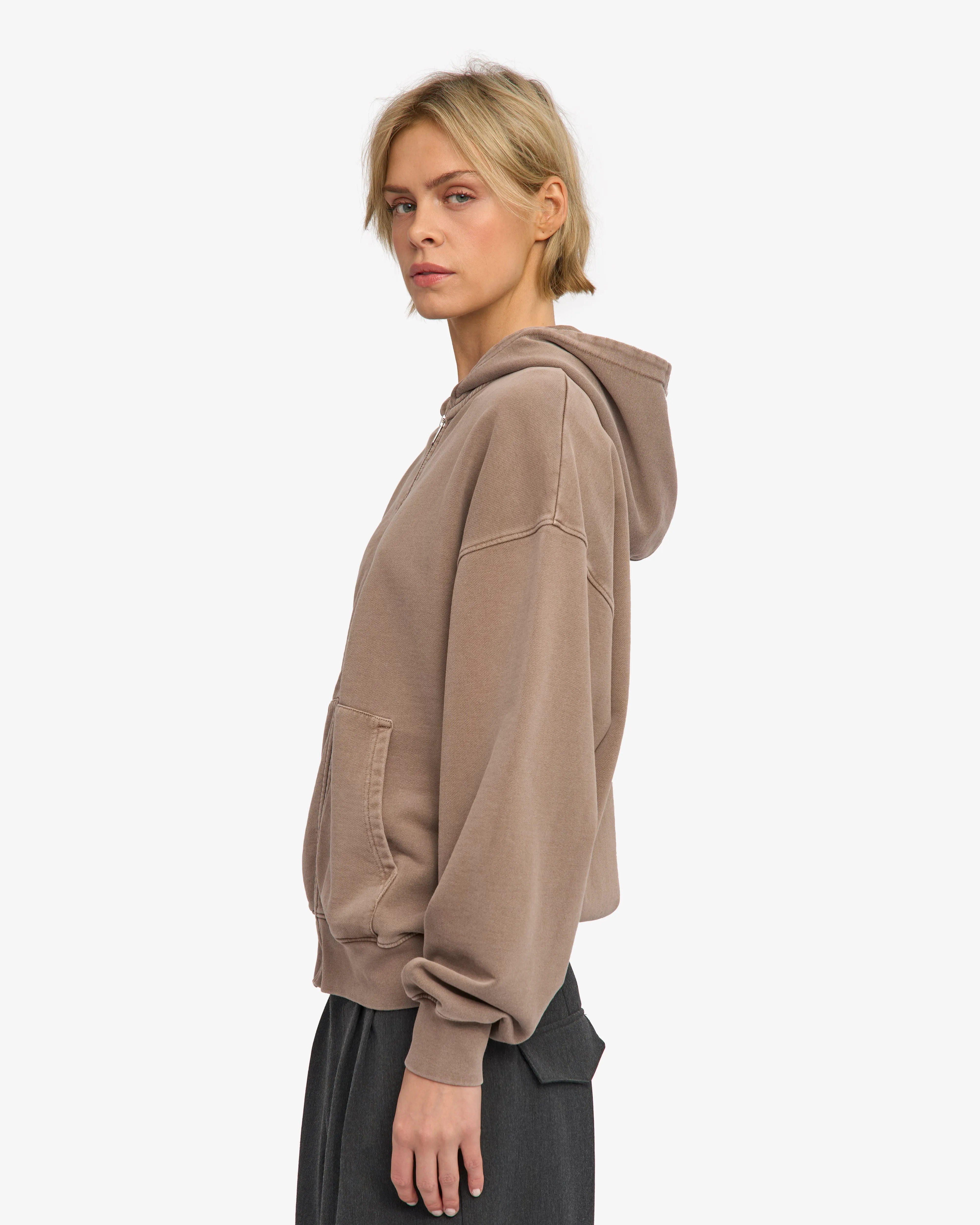 Organic Oversized Zip Hood - Faded Khaki sold by Colorful Standard product image thumbnail 3