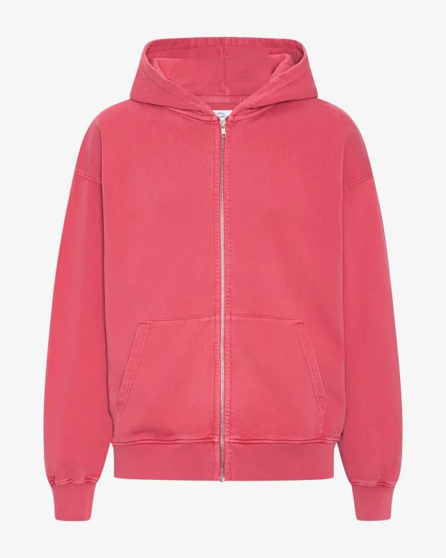 Organic Oversized Zip Hood - Faded Red made by Colorful Standard