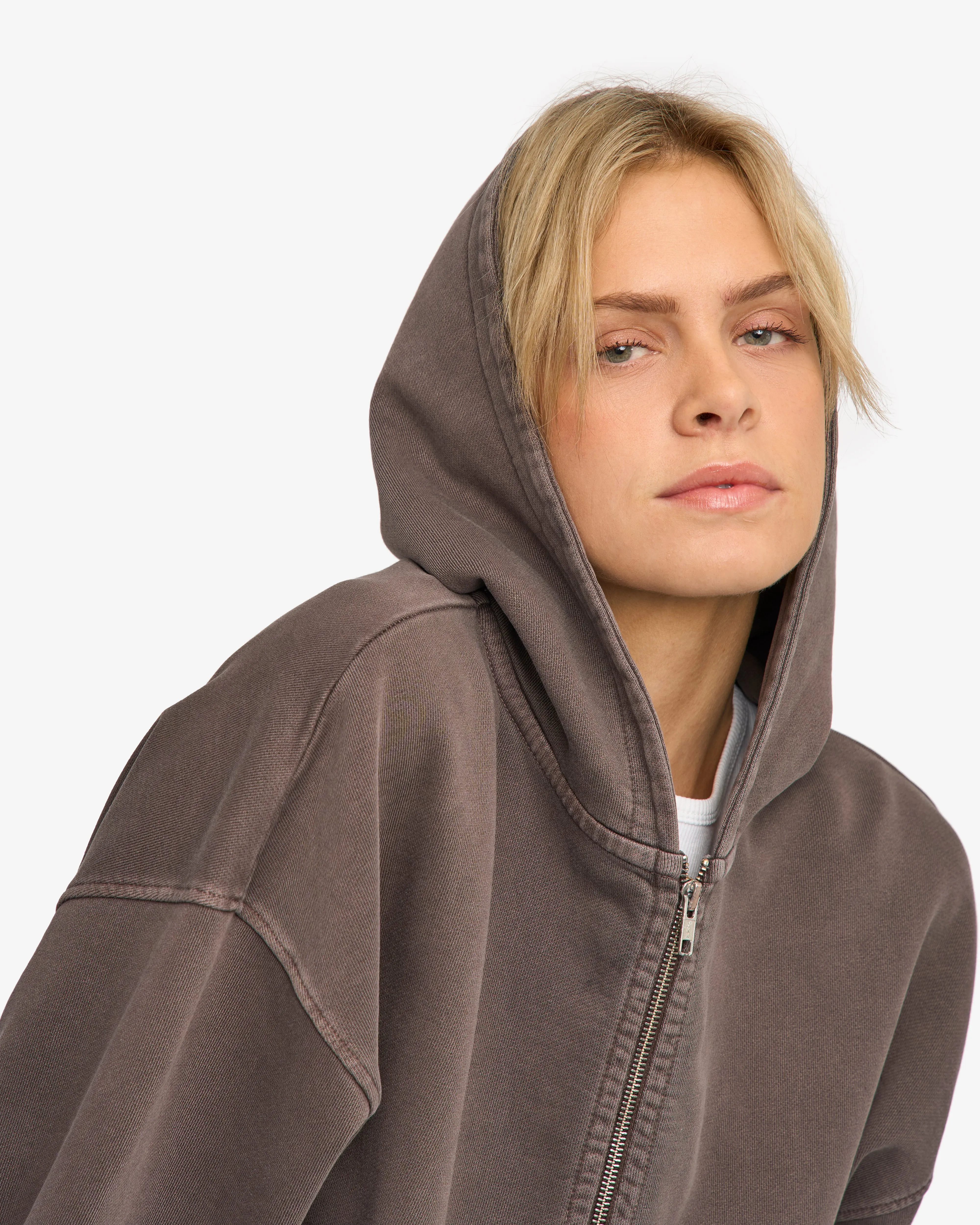Organic Oversized Zip Hood - Faded Mud sold by Colorful Standard product image thumbnail 5