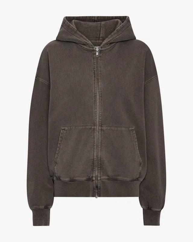 Organic Oversized Zip Hood - Faded Mud made by Colorful Standard