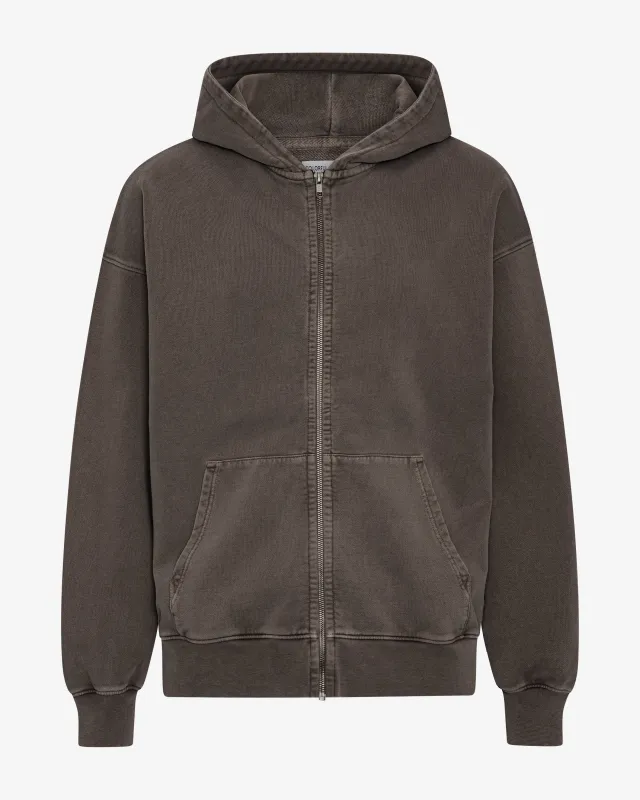 Organic Oversized Zip Hood - Faded Mud made by Colorful Standard