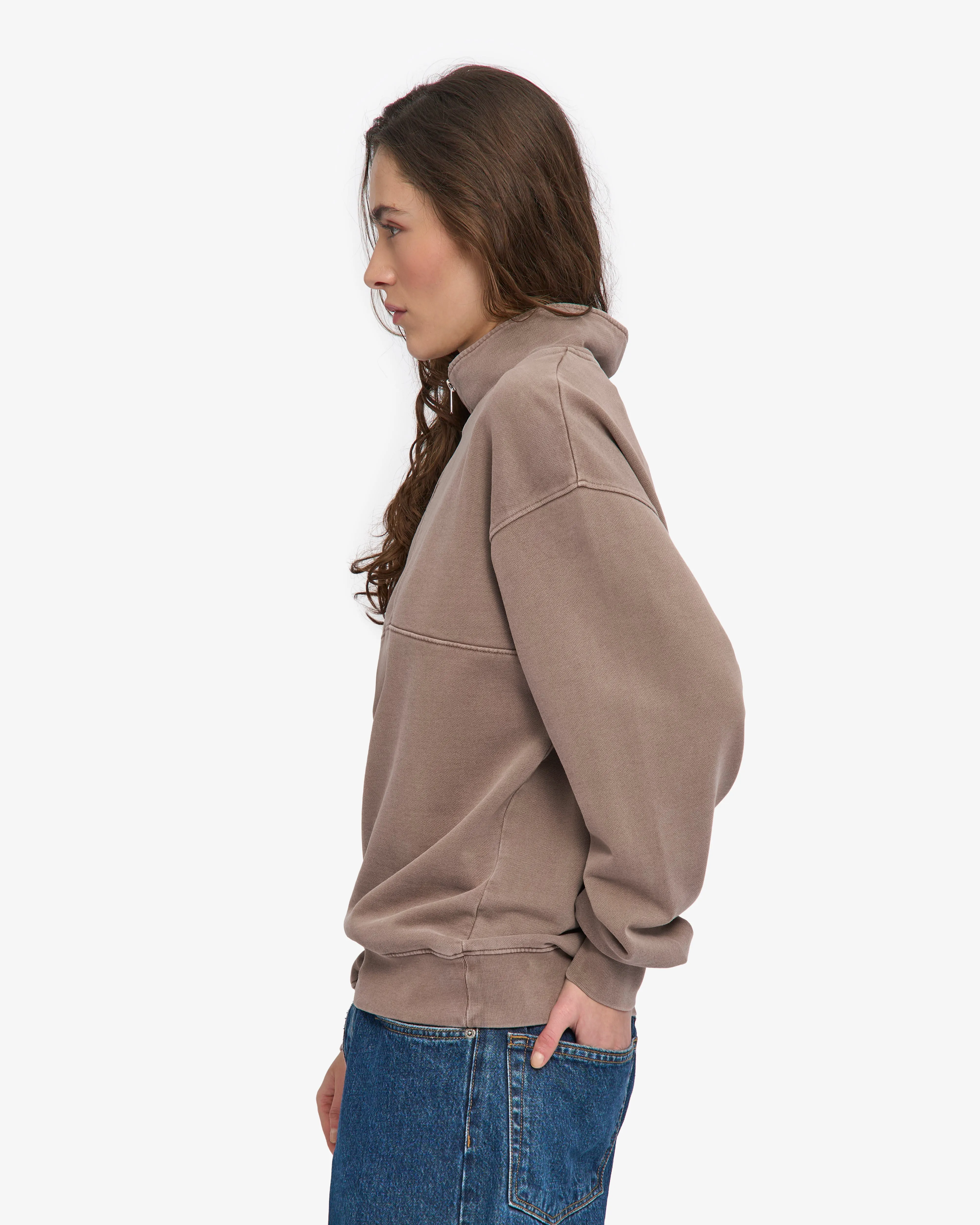 Organic Quarter Zip - Faded Khaki sold by Colorful Standard product image thumbnail 3
