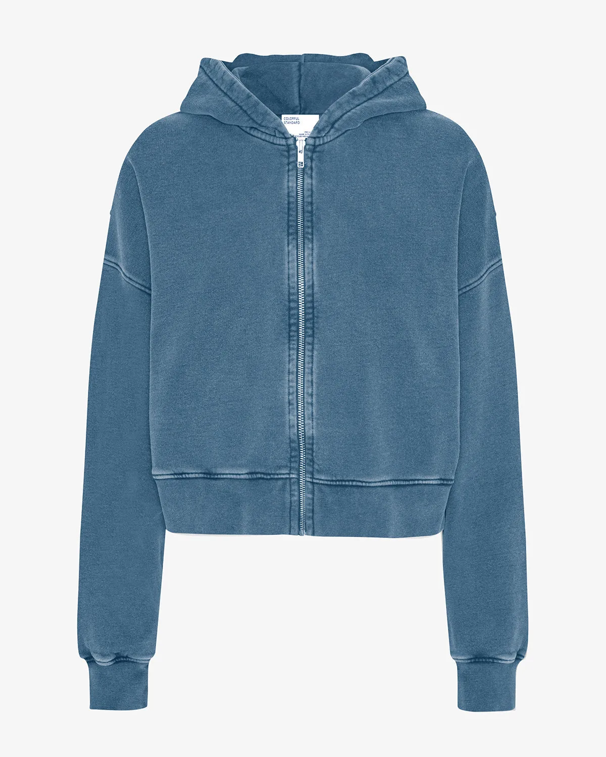 Organic Crop Zip Hood - Faded Indigo sold by Colorful Standard
