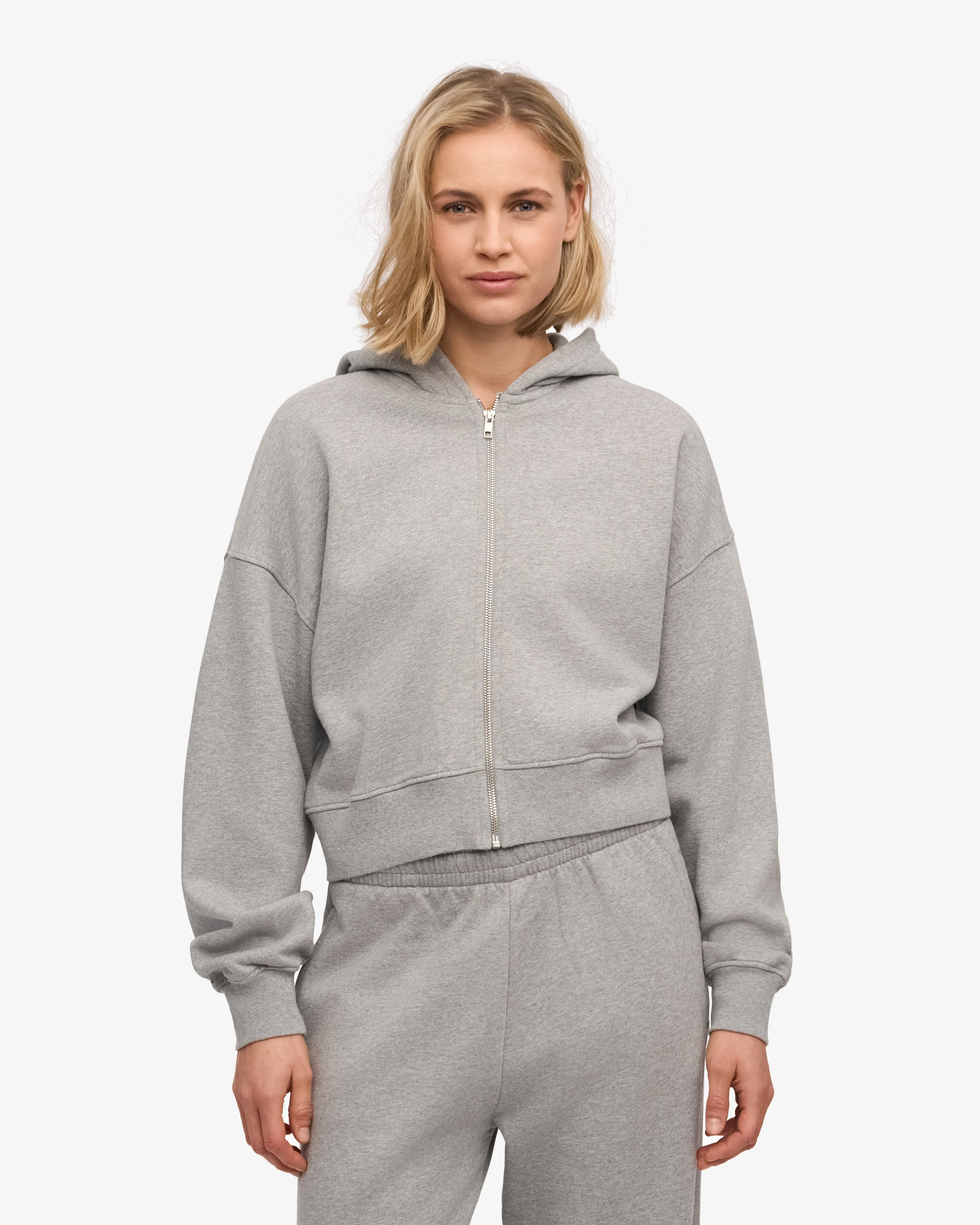 Organic Crop Zip Hood - Faded Indigo sold by Colorful Standard product image thumbnail 2
