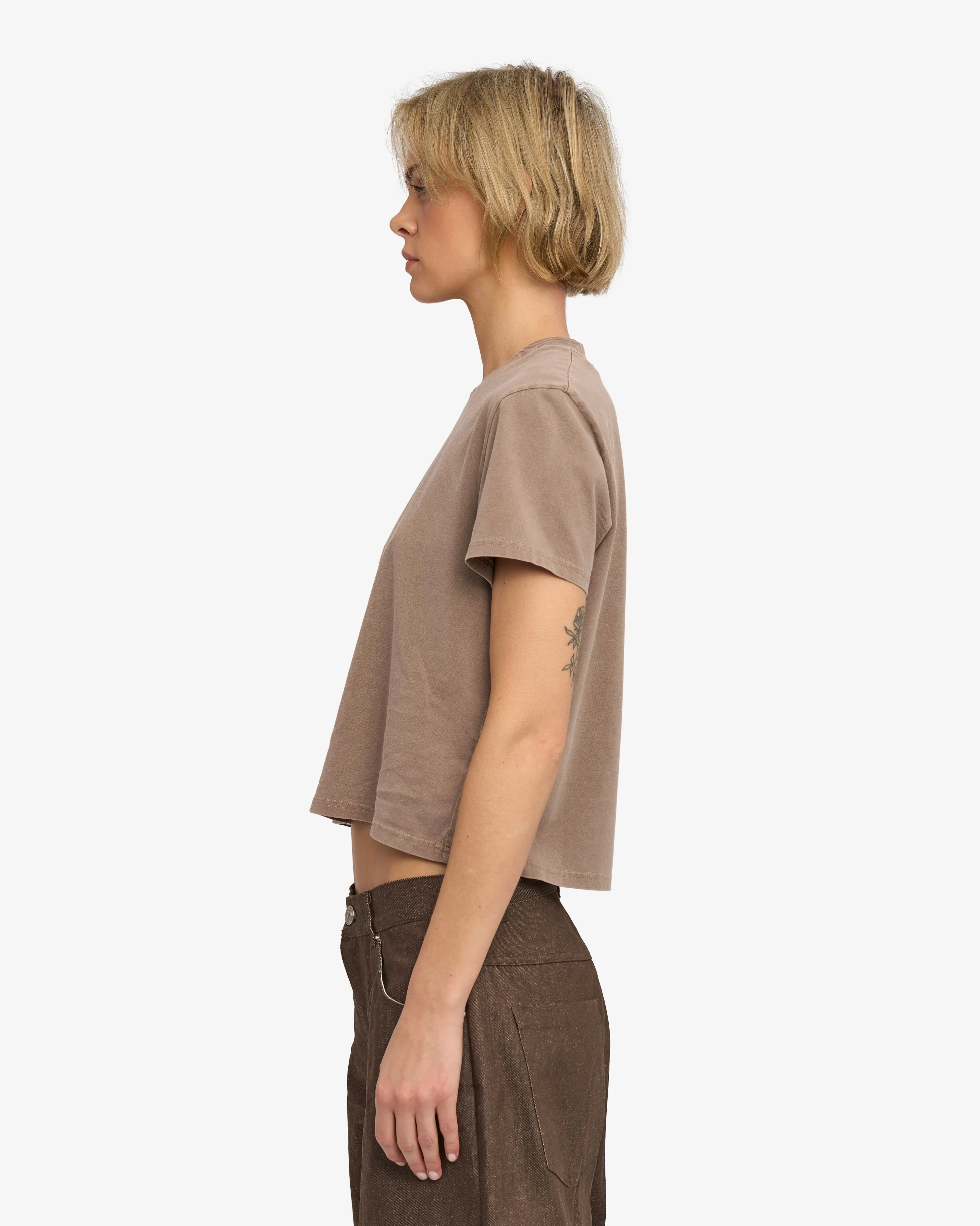 Organic Boxy Crop Tee - Faded Khaki sold by Colorful Standard product image thumbnail 3