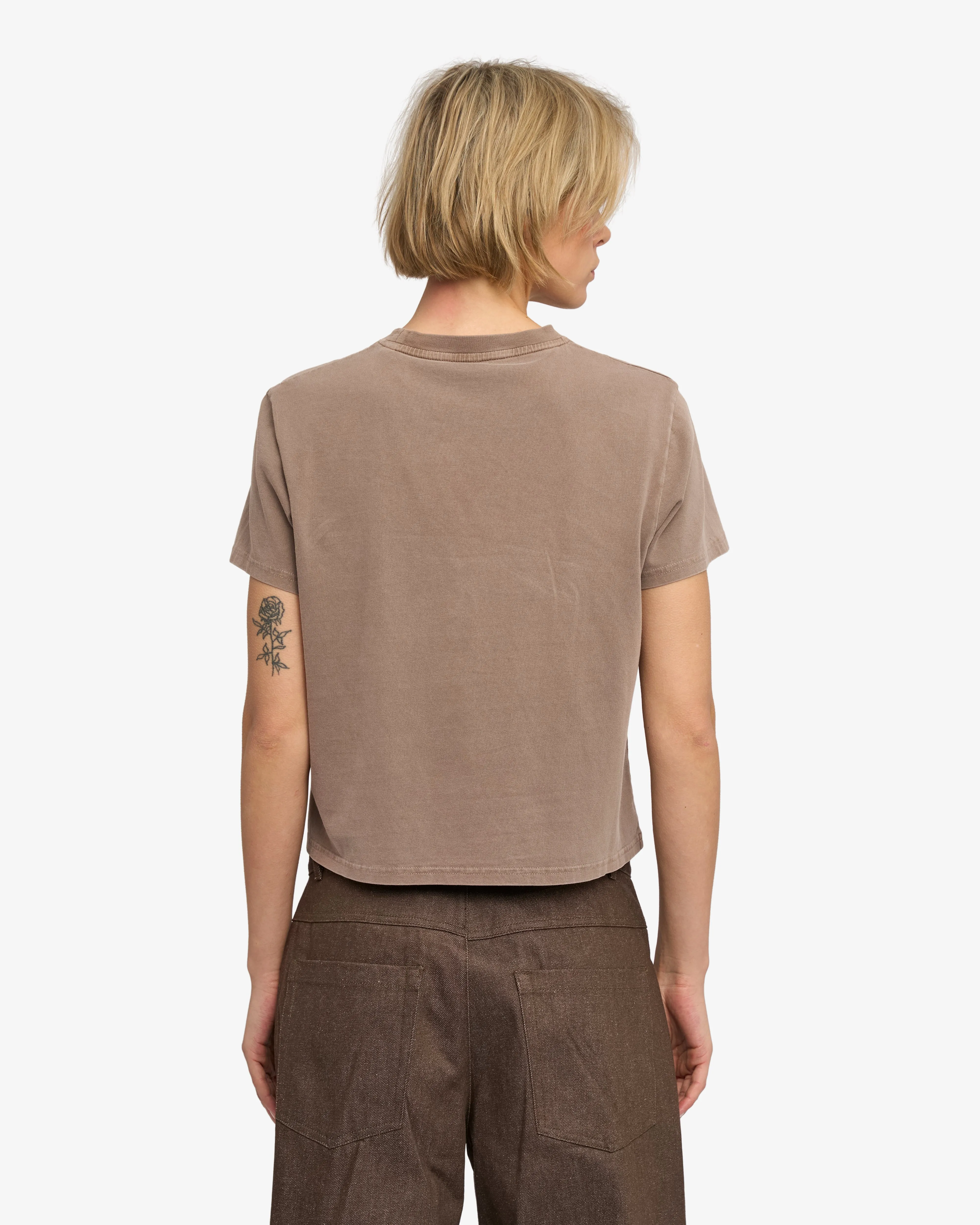 Organic Boxy Crop Tee - Faded Khaki sold by Colorful Standard product image thumbnail 4