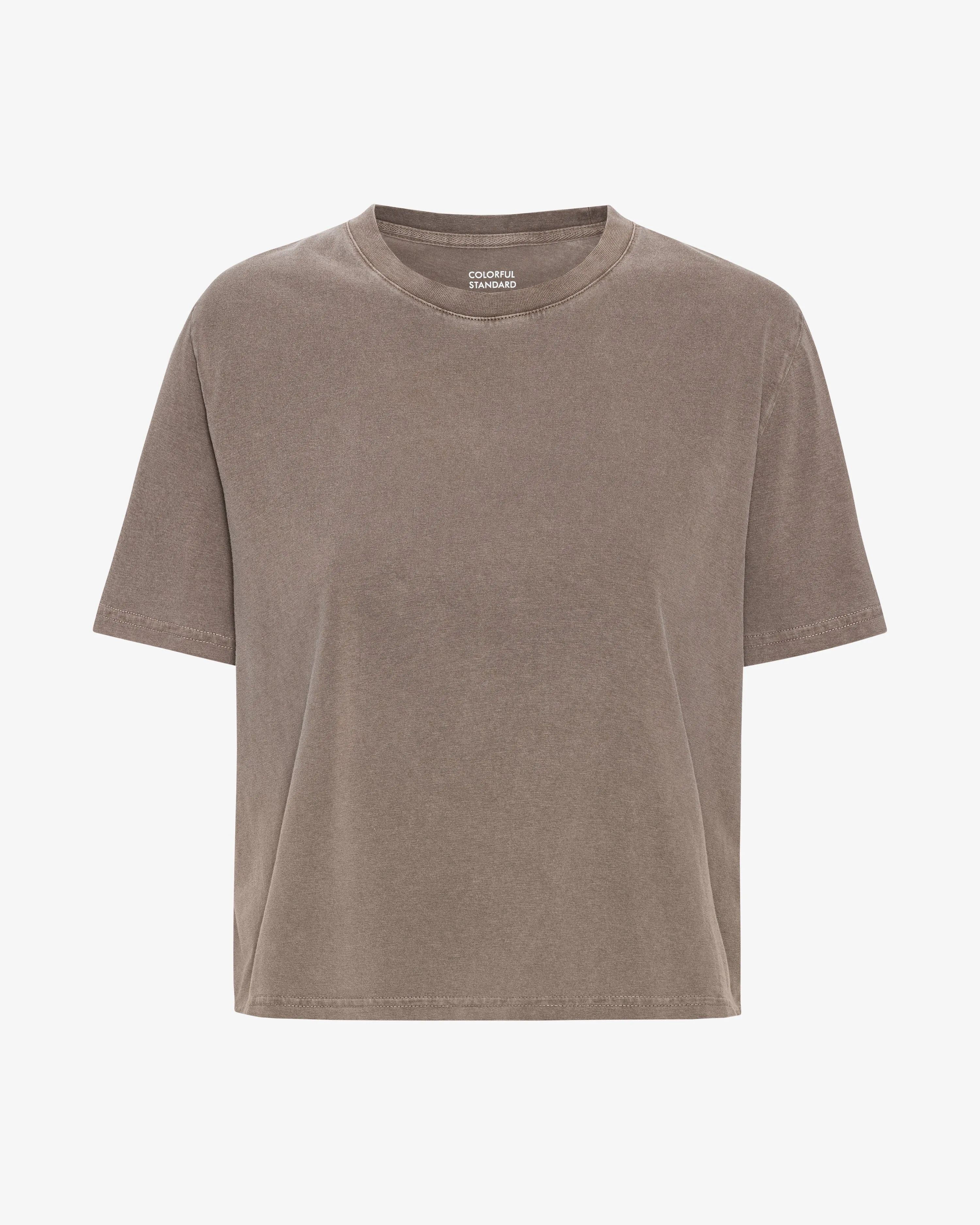 Organic Boxy Crop Tee - Faded Khaki sold by Colorful Standard
