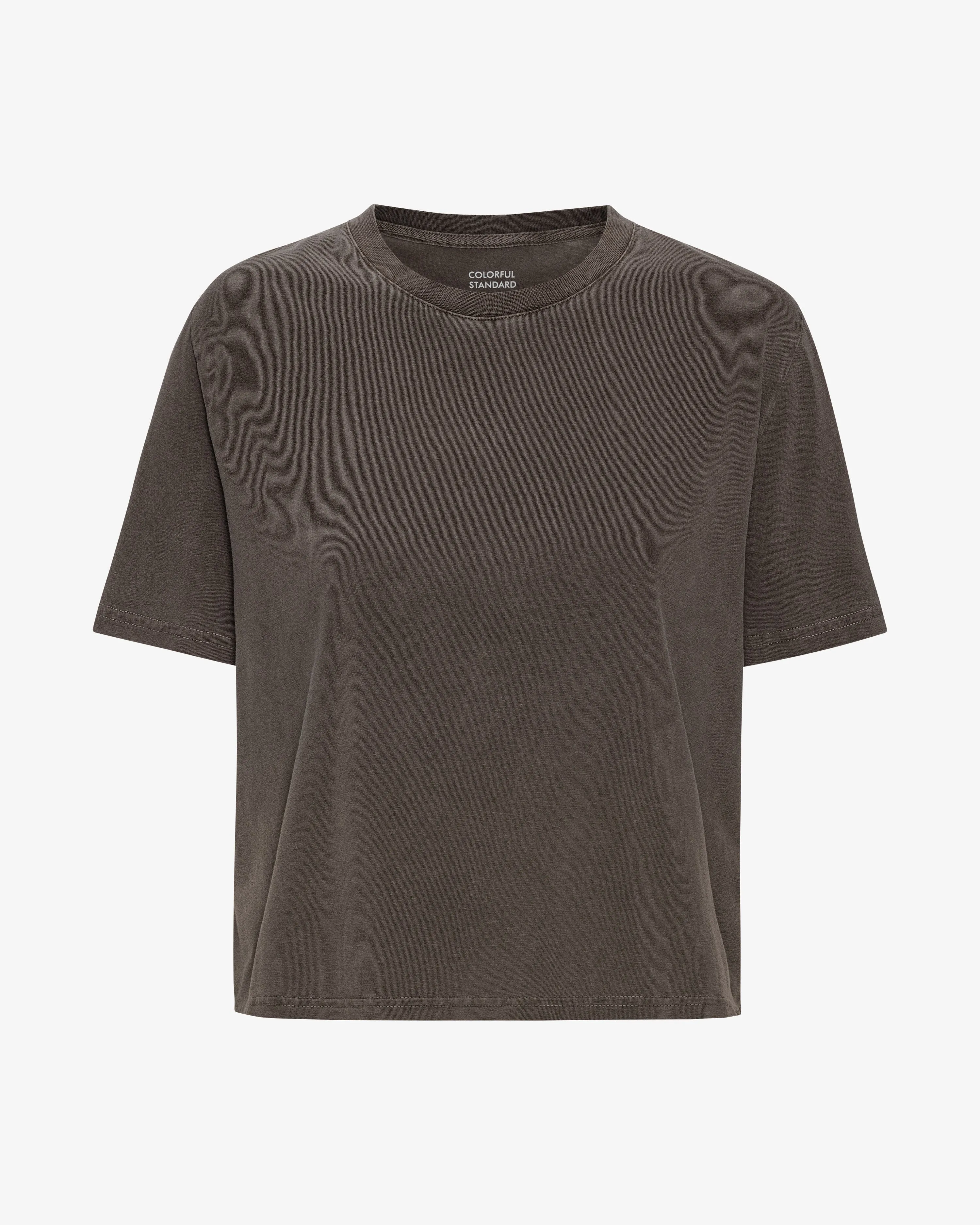 Organic Boxy Crop Tee - Faded Mud sold by Colorful Standard