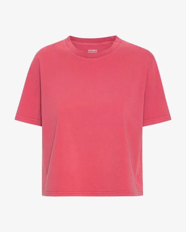 Organic Boxy Crop Tee - Faded Red made by Colorful Standard