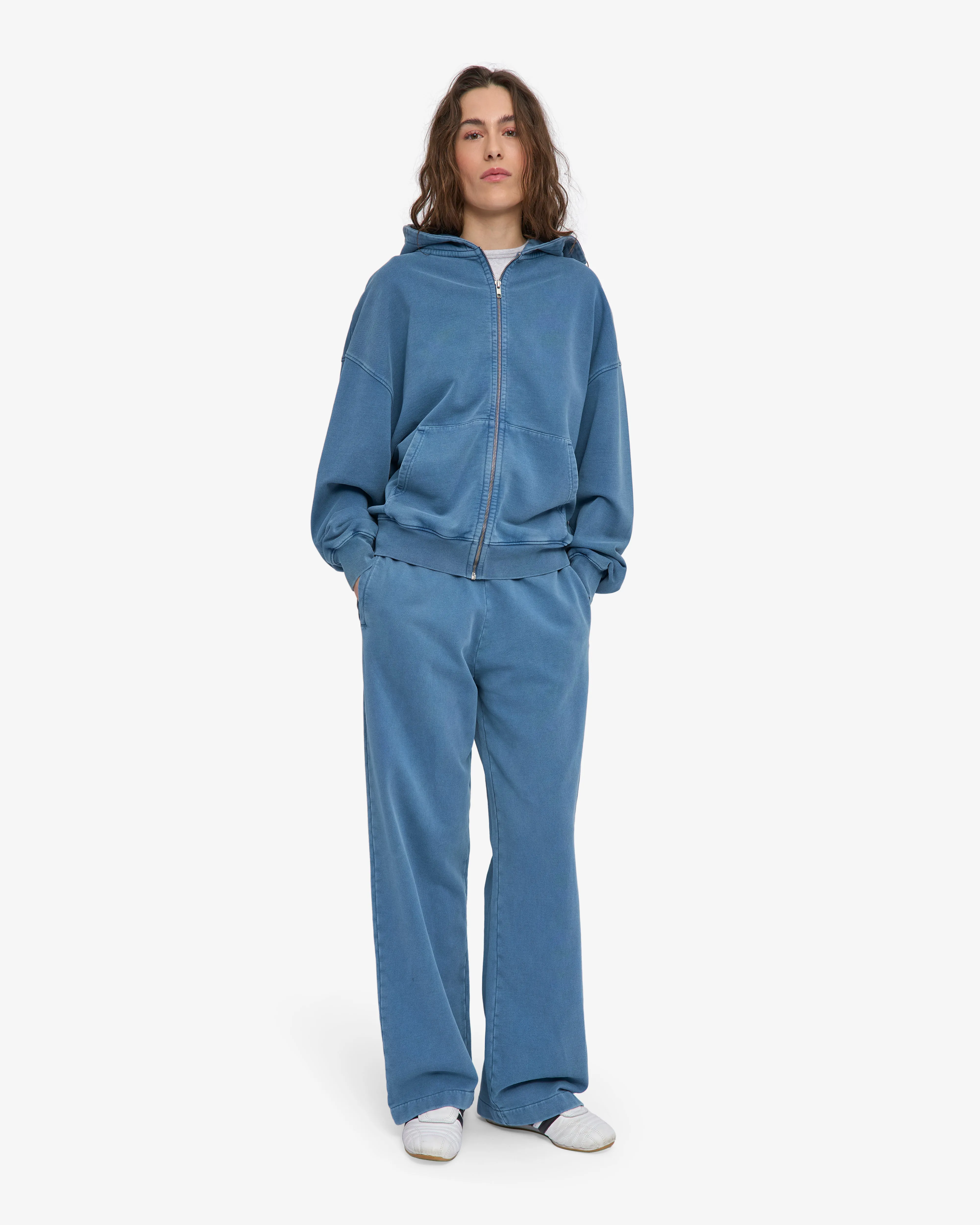 Organic Oversized Zip Hood - Faded Indigo sold by Colorful Standard product image thumbnail 5