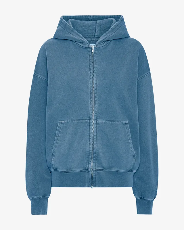 Organic Oversized Zip Hood - Faded Indigo made by Colorful Standard