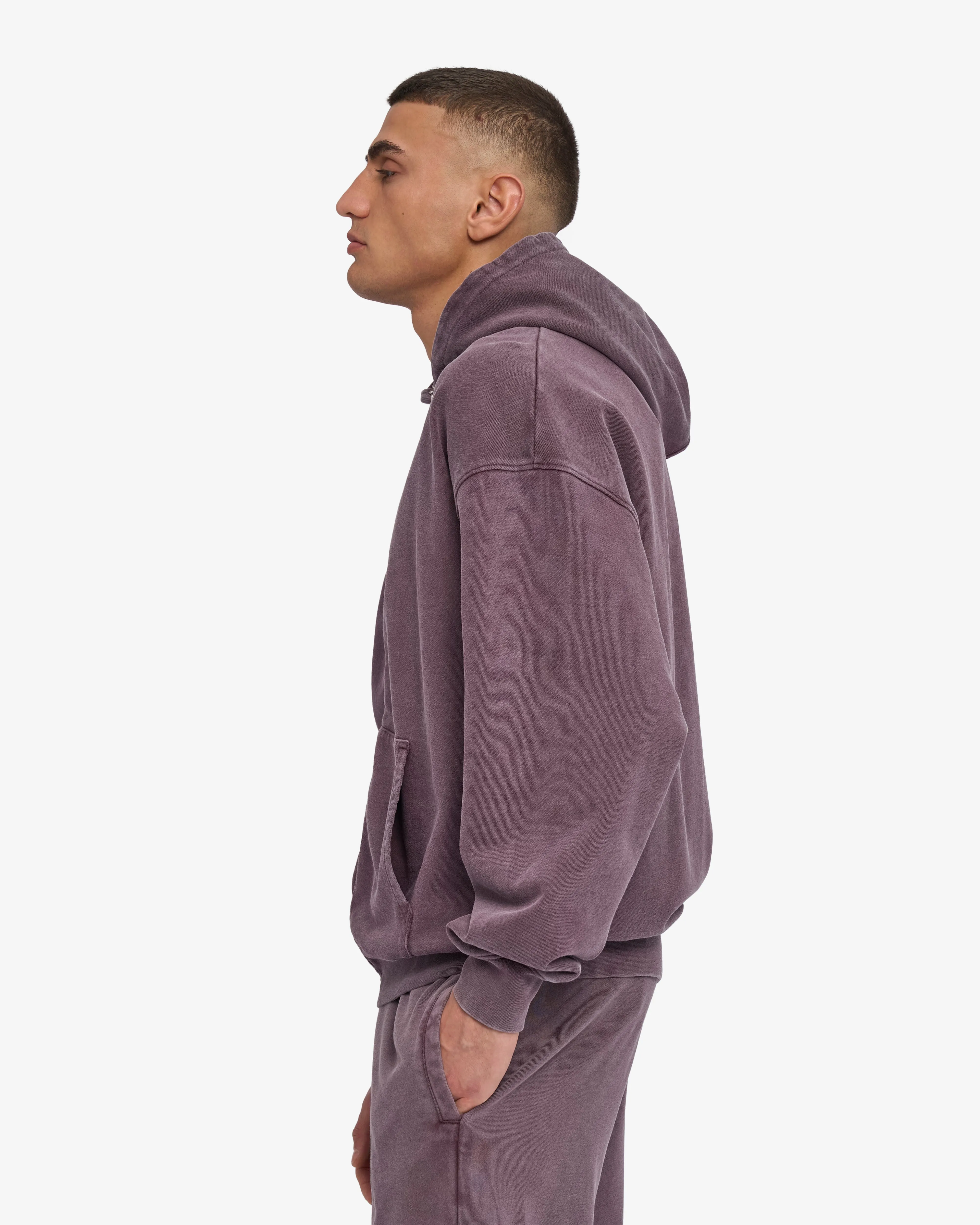 Organic Oversized Zip Hood - Faded Grape sold by Colorful Standard product image thumbnail 3