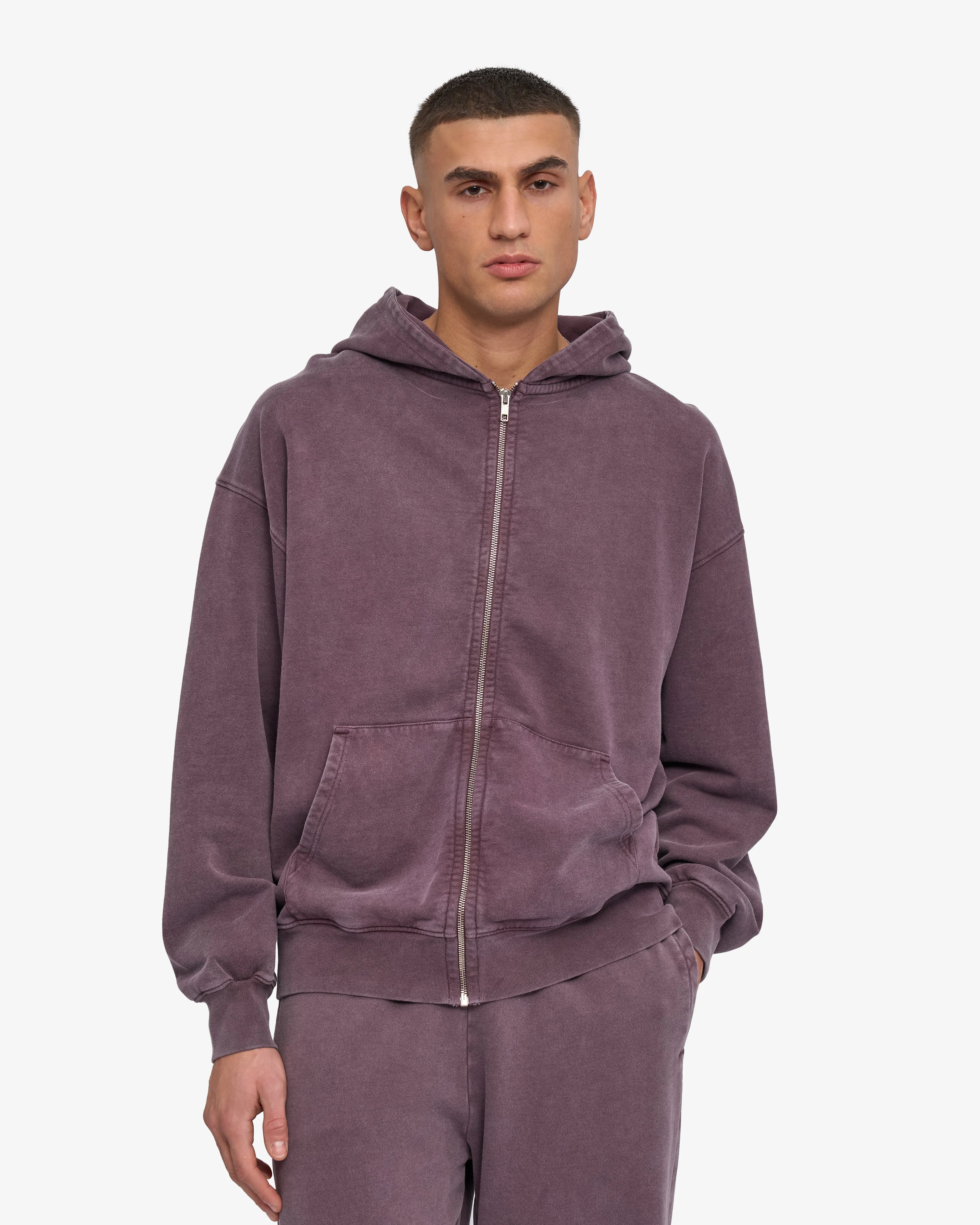 Organic Oversized Zip Hood - Faded Grape sold by Colorful Standard product image thumbnail 2