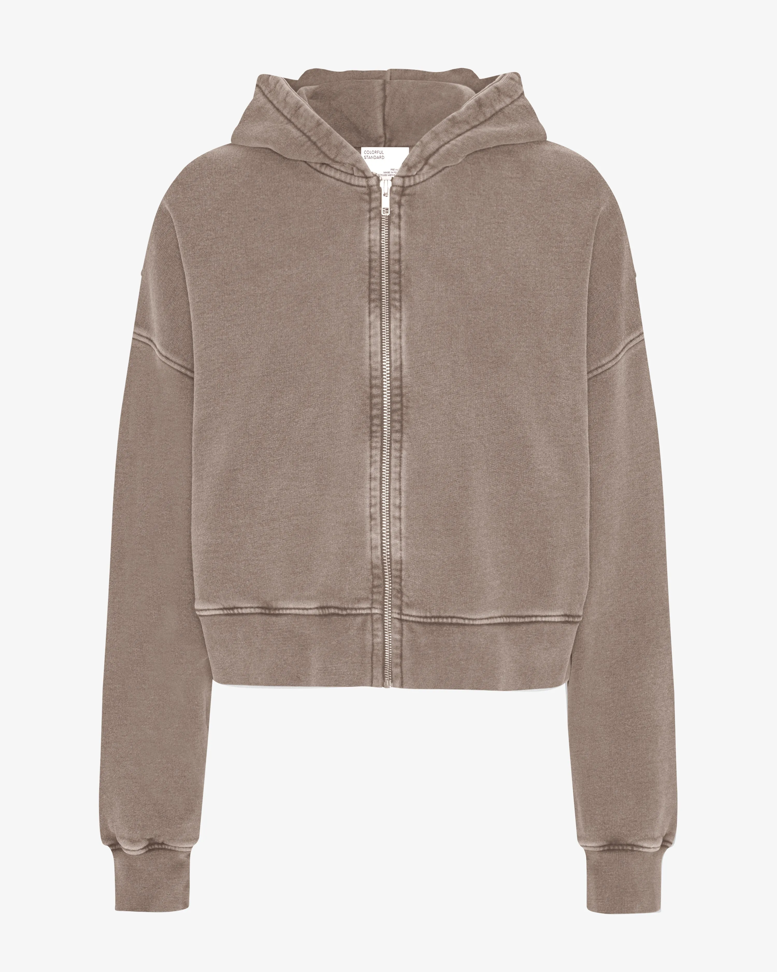 Organic Crop Zip Hood - Faded Khaki sold by Colorful Standard