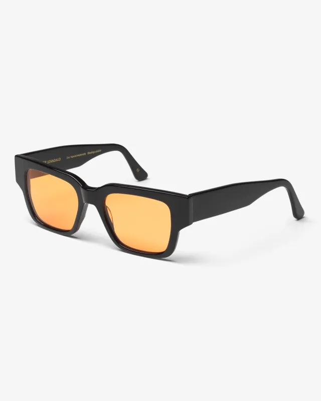Sunglass 02 - Deep Black Solid - Orange made by Colorful Standard