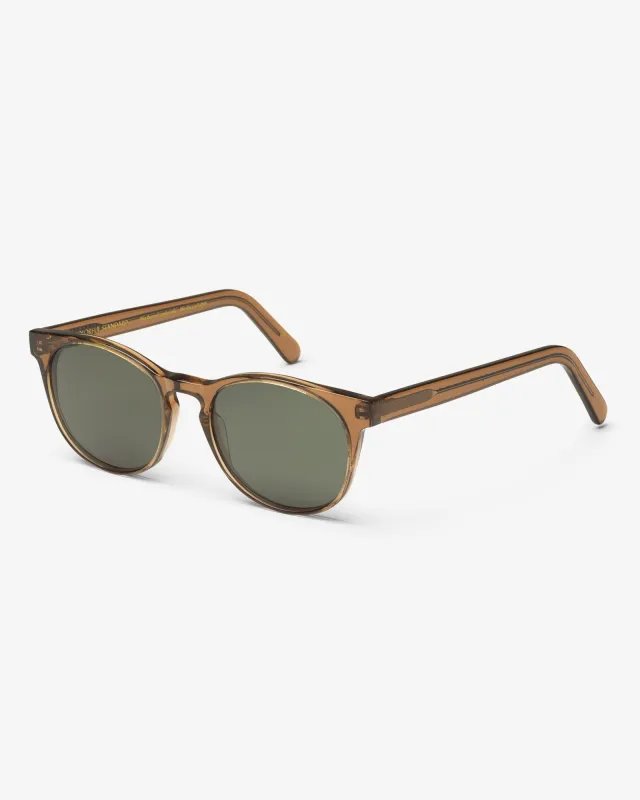 Sunglass 15 - Coffee Brown - Green made by Colorful Standard