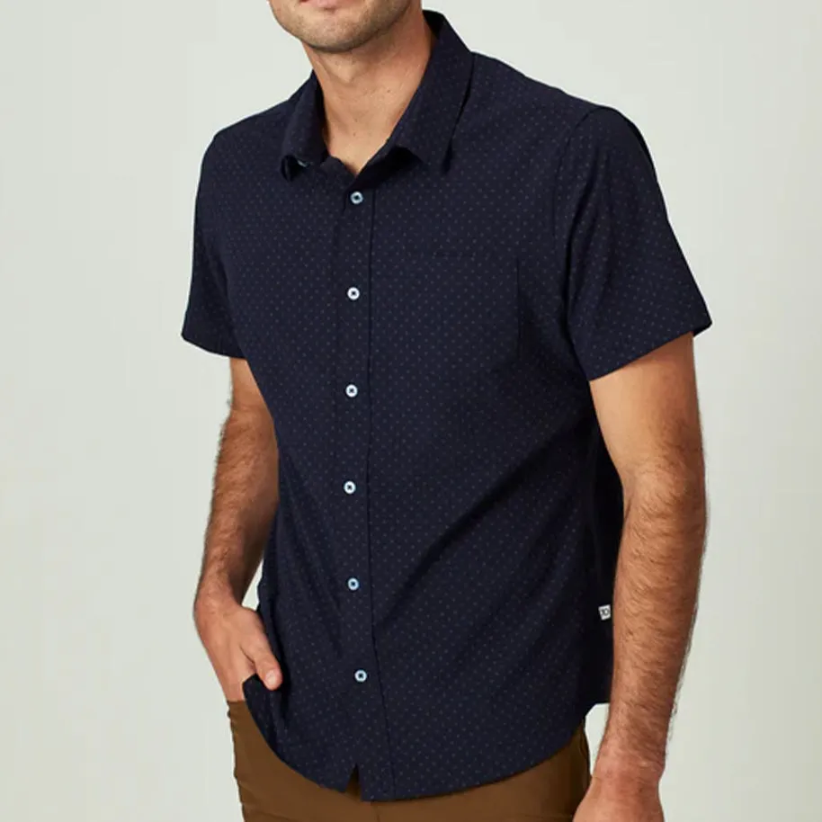Men's Hana Short Sleeve Shirt in Navy sold by J&Z Couture