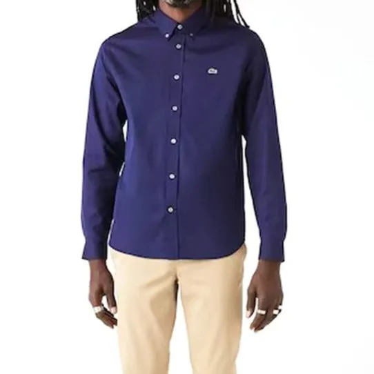Lacoste Men's Regular Fit 100% Cotton Shirt in Purple CH2933-51-166 sold by J&Z Couture product image thumbnail 3