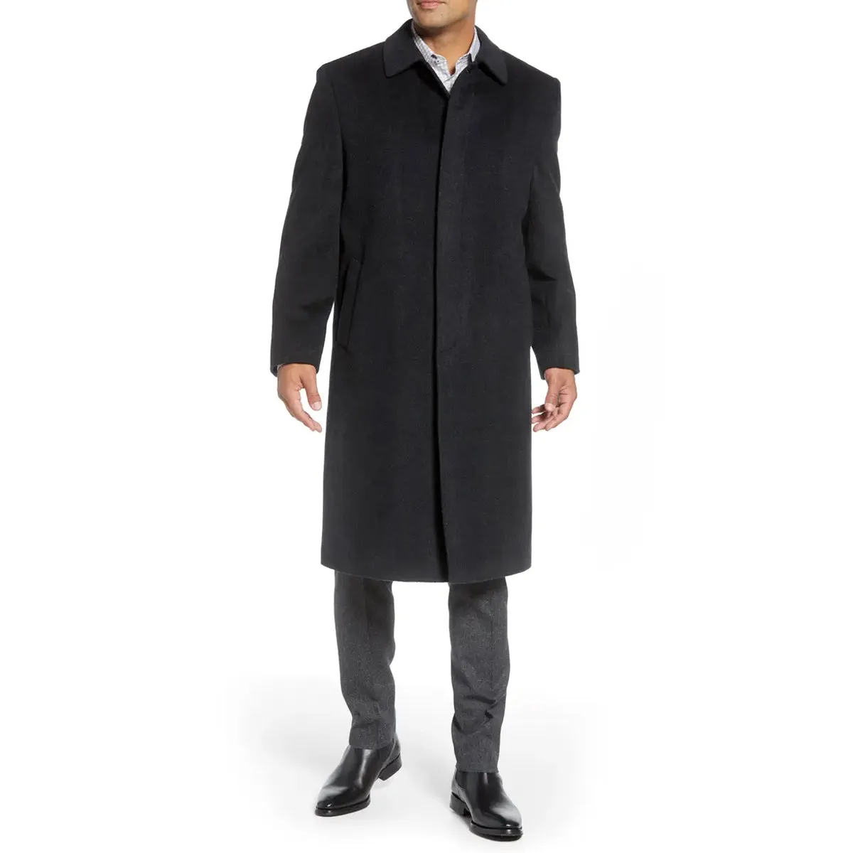 Hart Schaffner Marx Men's Stanley Cashmere-Blend Coat in Black sold by J&Z Couture product image thumbnail 2