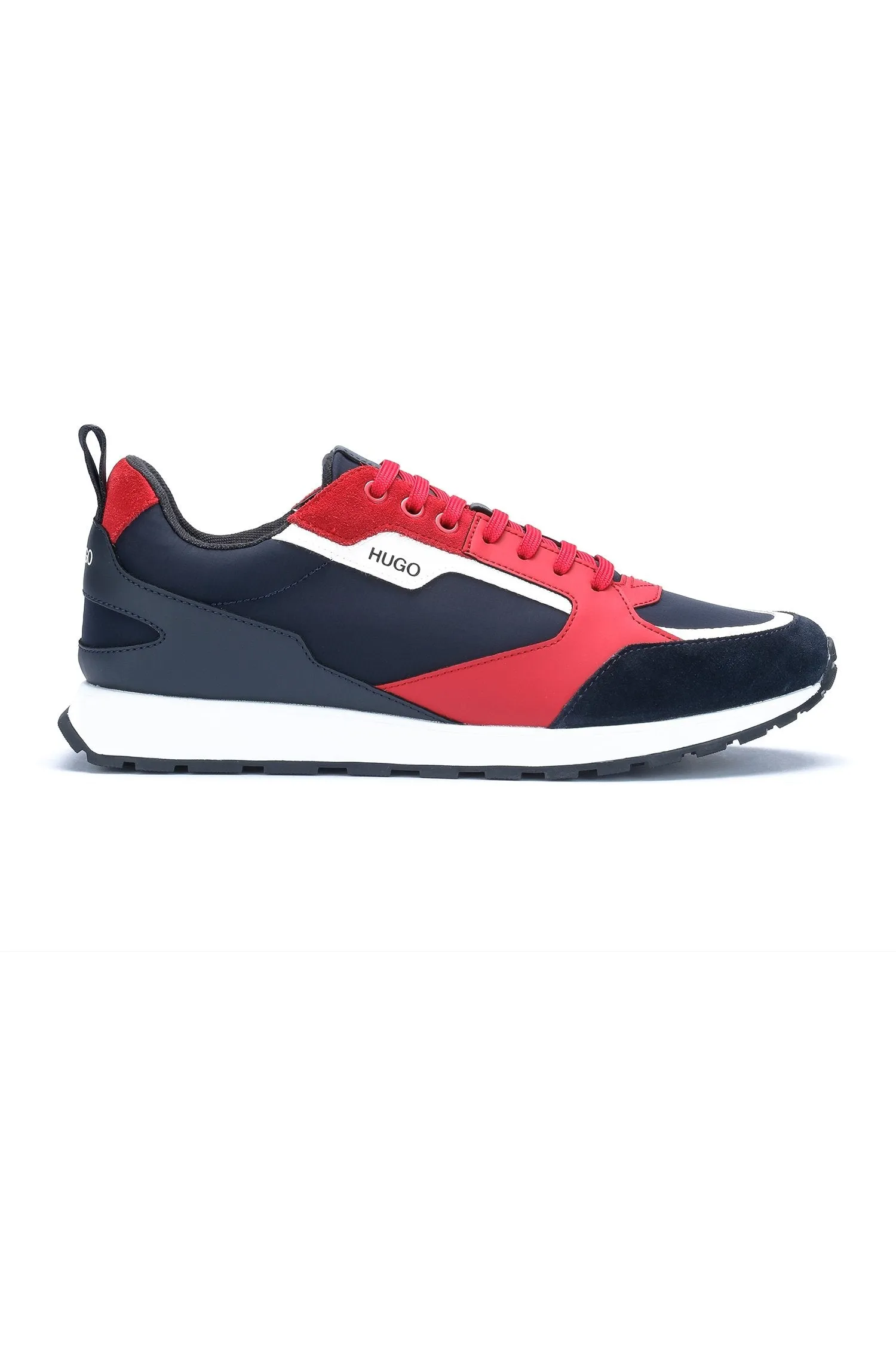 BOSS Men's Retro-Inspired Trainers with Suede and Mesh Details - Red Patterned 50451740-649 sold by J&Z Couture product image thumbnail 5
