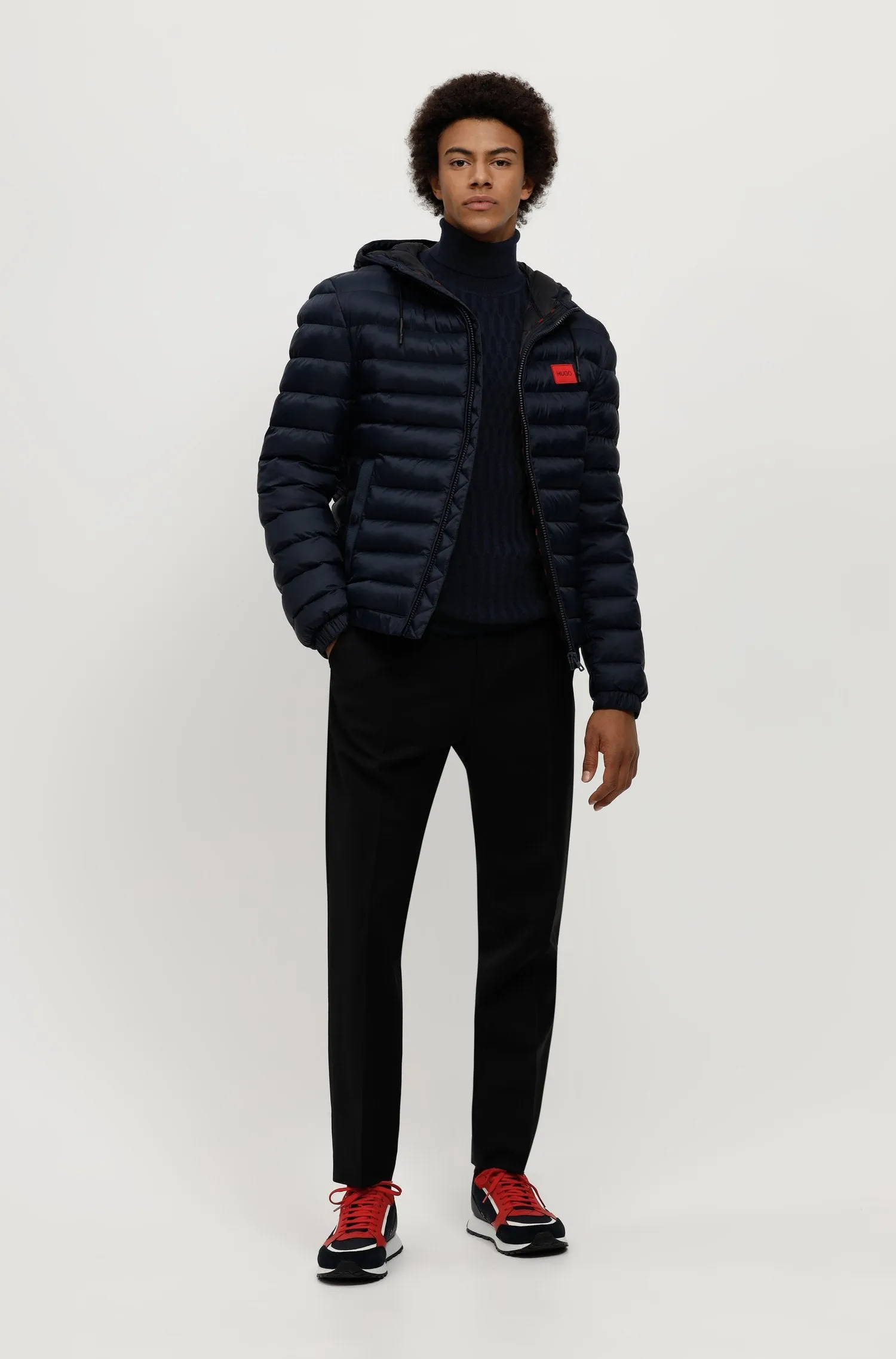 BOSS Men's Retro-Inspired Trainers with Suede and Mesh Details - Red Patterned 50451740-649 sold by J&Z Couture product image thumbnail 3