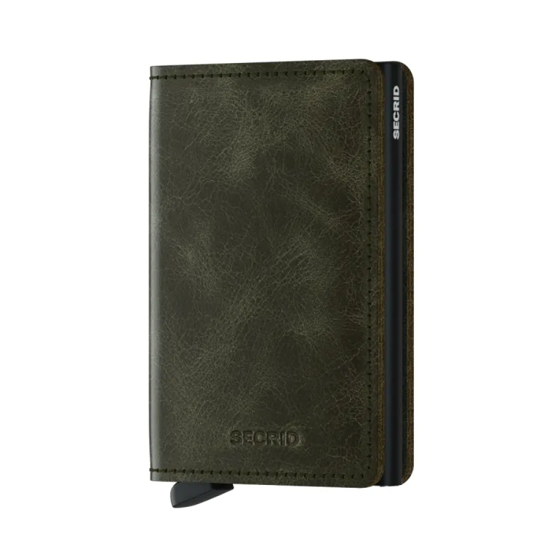 Secrid Slimwallet in Vintage Olive-Black sold by J&Z Couture