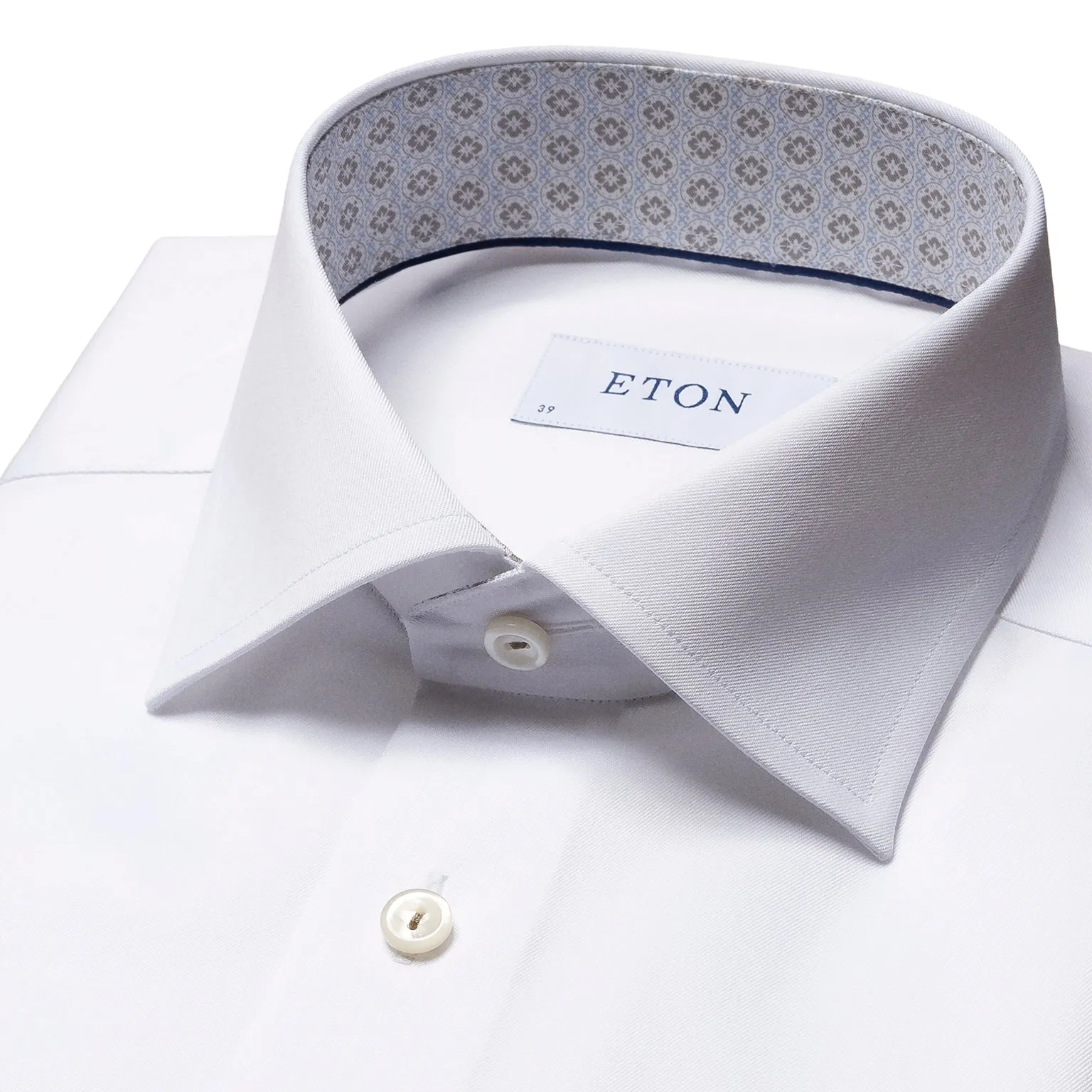Eton Cotton Signature Twill Shirt with Paisley Contrast Details 100003278 00 sold by J&Z Couture product image thumbnail 3