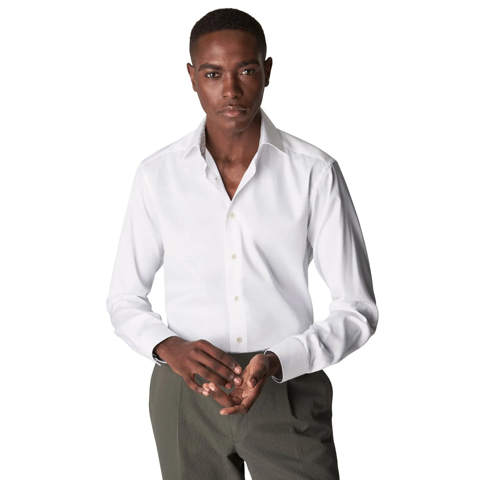 Eton Cotton Signature Twill Shirt with Paisley Contrast Details 100003278 00 sold by J&Z Couture product image thumbnail 5