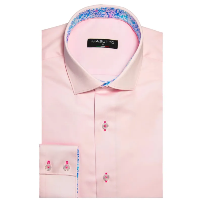 Masutto Button Down Shirt In Pink  Nesta/52 sold by J&Z Couture