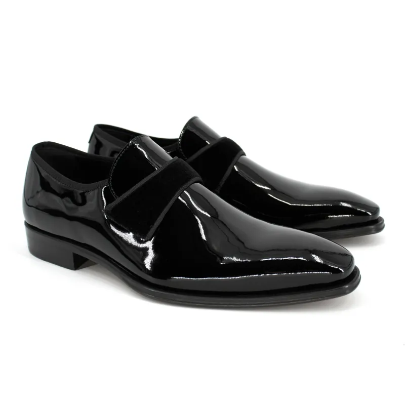 Mezlan Men's Patent Leather Formal Shoes with Velvet Strap  20602 Tux Black sold by J&Z Couture
