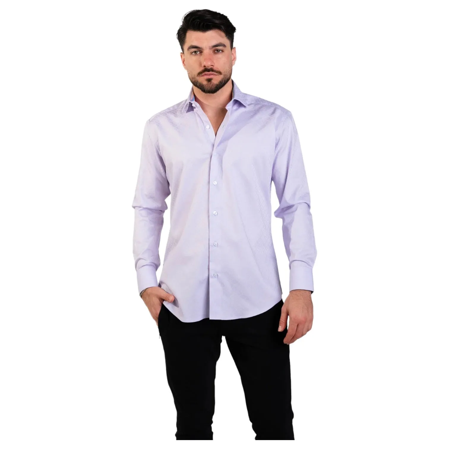 Masutto Button Down Shirt In Purple Leeds/06 sold by J&Z Couture product image thumbnail 2
