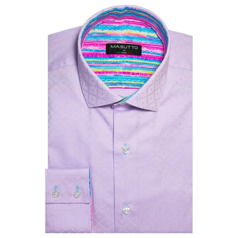 Masutto Button Down Shirt In Purple  Leeds/06 sold by J&Z Couture