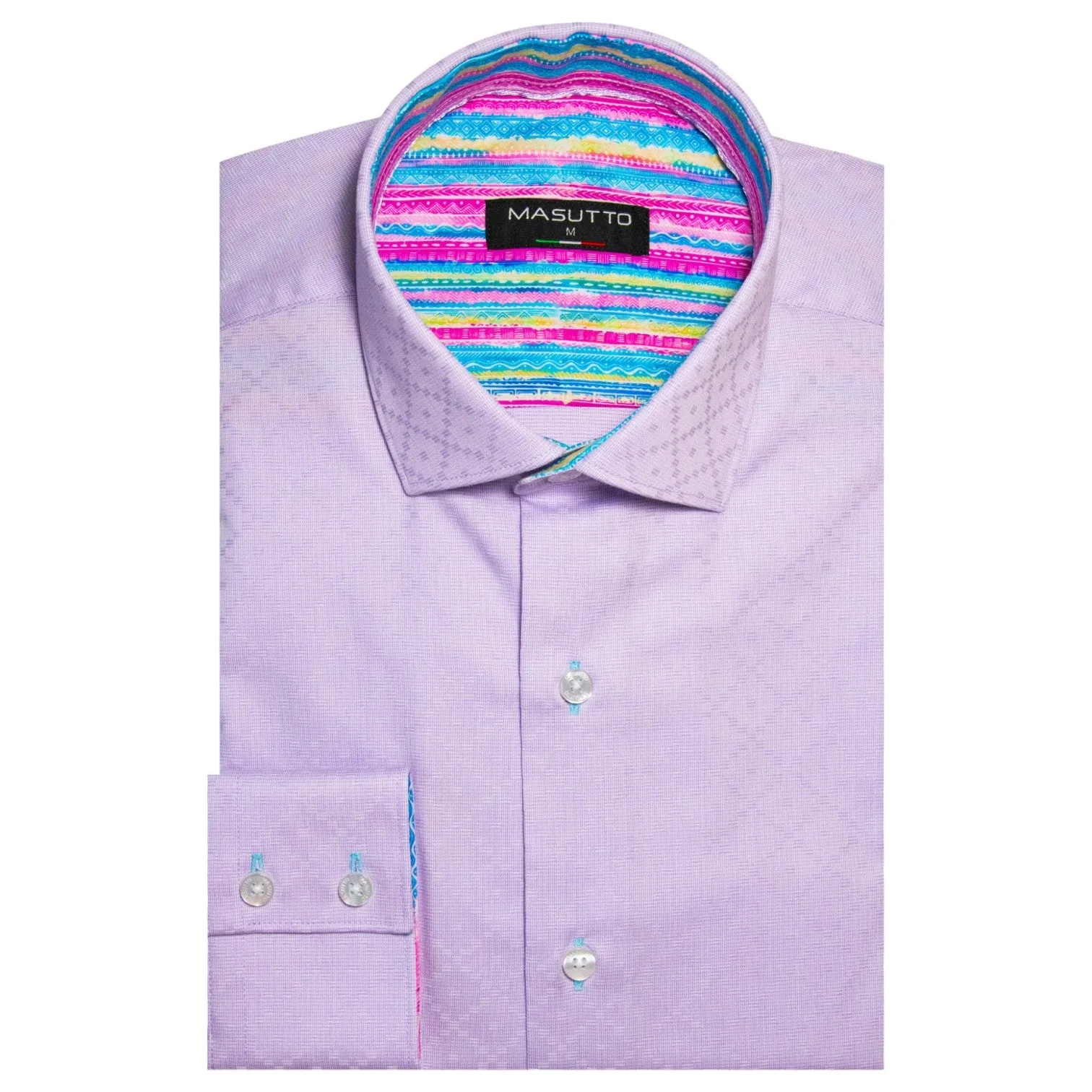 Masutto Button Down Shirt In Purple Leeds/06 sold by J&Z Couture