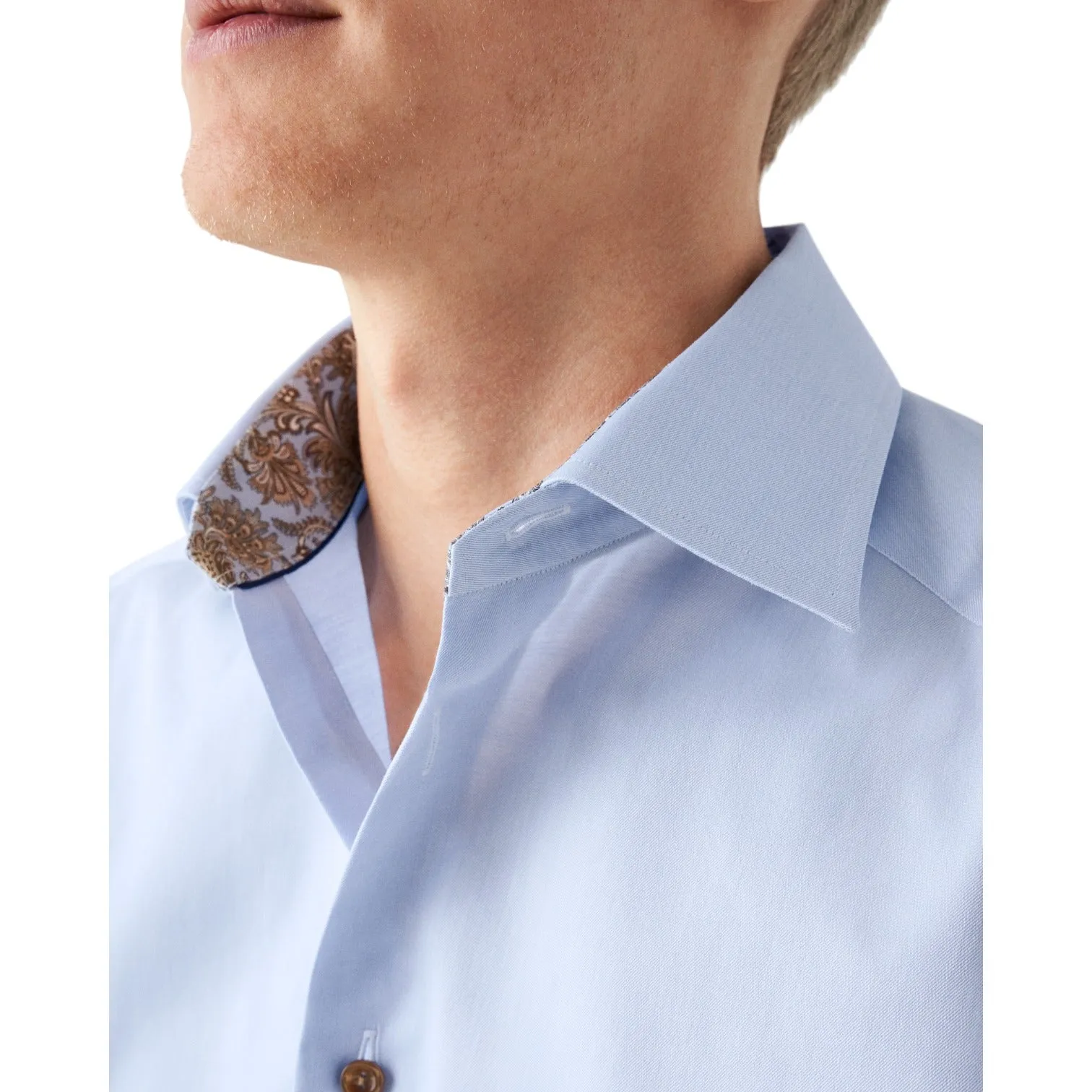 Eton Light Blue Paisley Effect Signature Twill Shirt 100010269 21 sold by J&Z Couture product image thumbnail 2