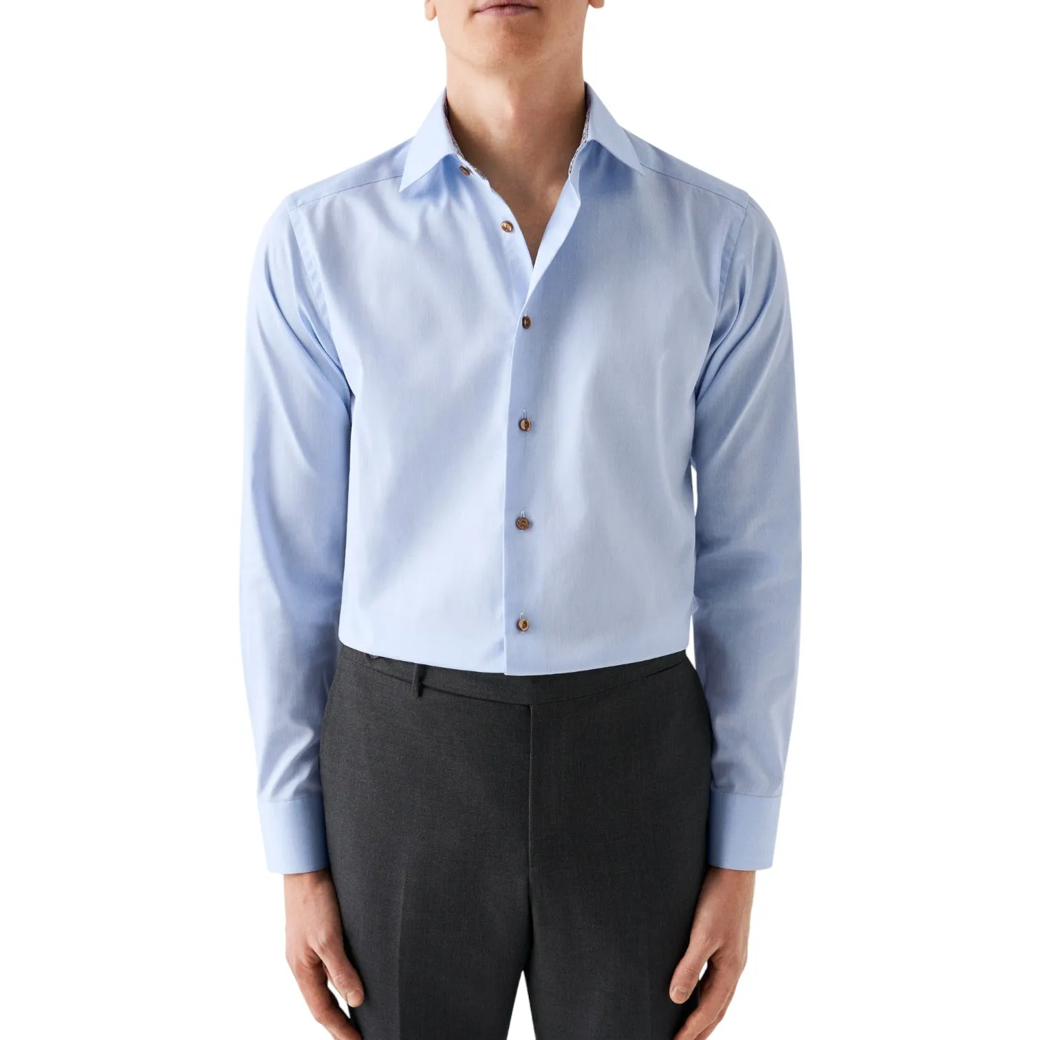 Eton Light Blue Paisley Effect Signature Twill Shirt 100010269 21 sold by J&Z Couture product image thumbnail 3