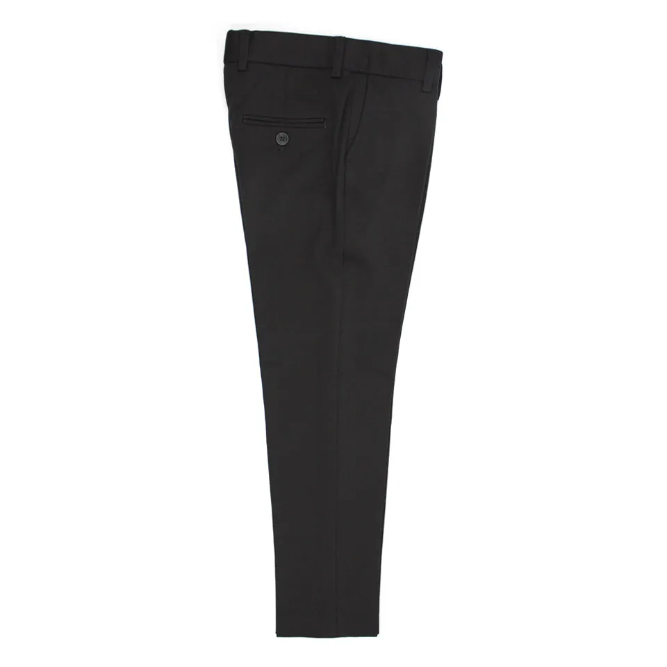 Boys' Adjustable Waist Slim-Fit Stretch Black Pants 9131-1BSP sold by J&Z Couture