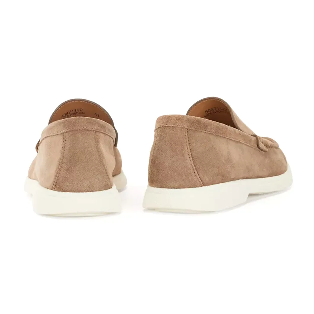 BOSS Men's Suede Moccasins with Embossed Logo in Beige 50471122-268 sold by J&Z Couture product image thumbnail 4