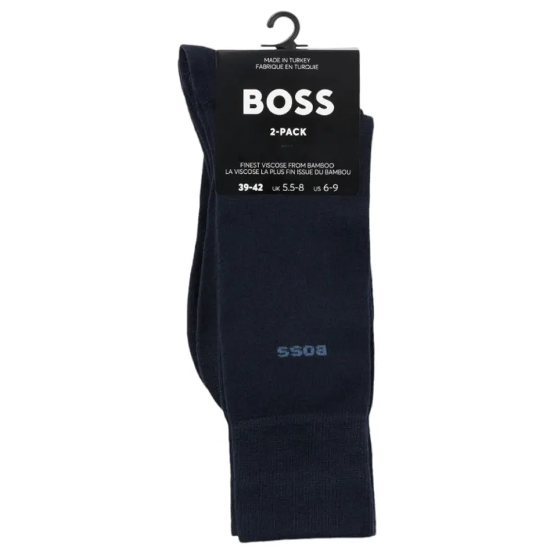 BOSS 2 Pack Men's Bamboo Sock In Blue 50491196 401 sold by J&Z Couture