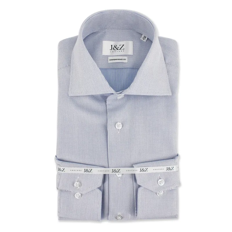 J&Z Couture Blue Button Down Dress Shirt, Nido D'Ape A24 (100% Cotton) sold by J&Z Couture