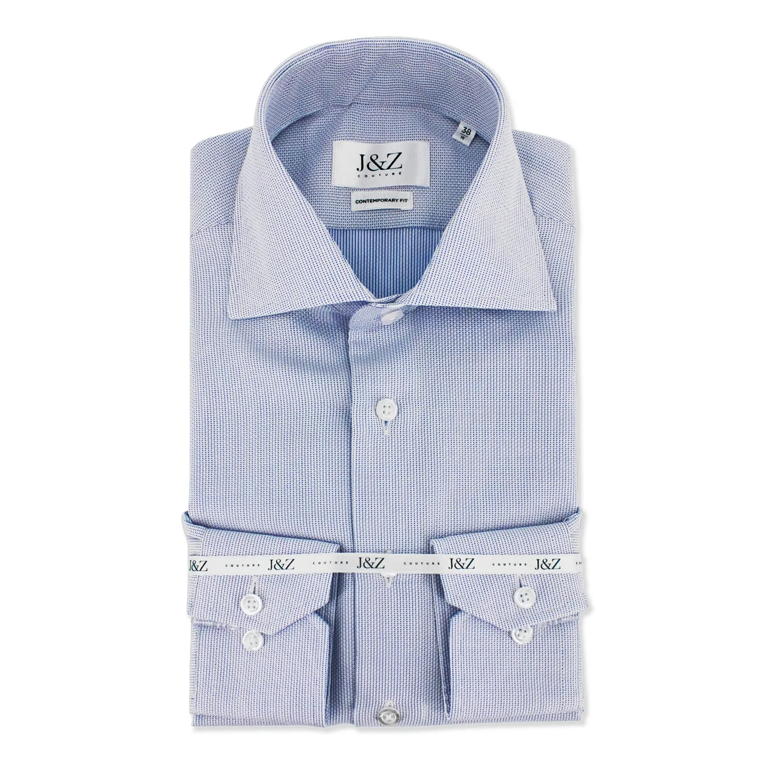 J&Z Couture Blue Button Down Dress Shirt, Duke 2 (100% Cotton) sold by J&Z Couture