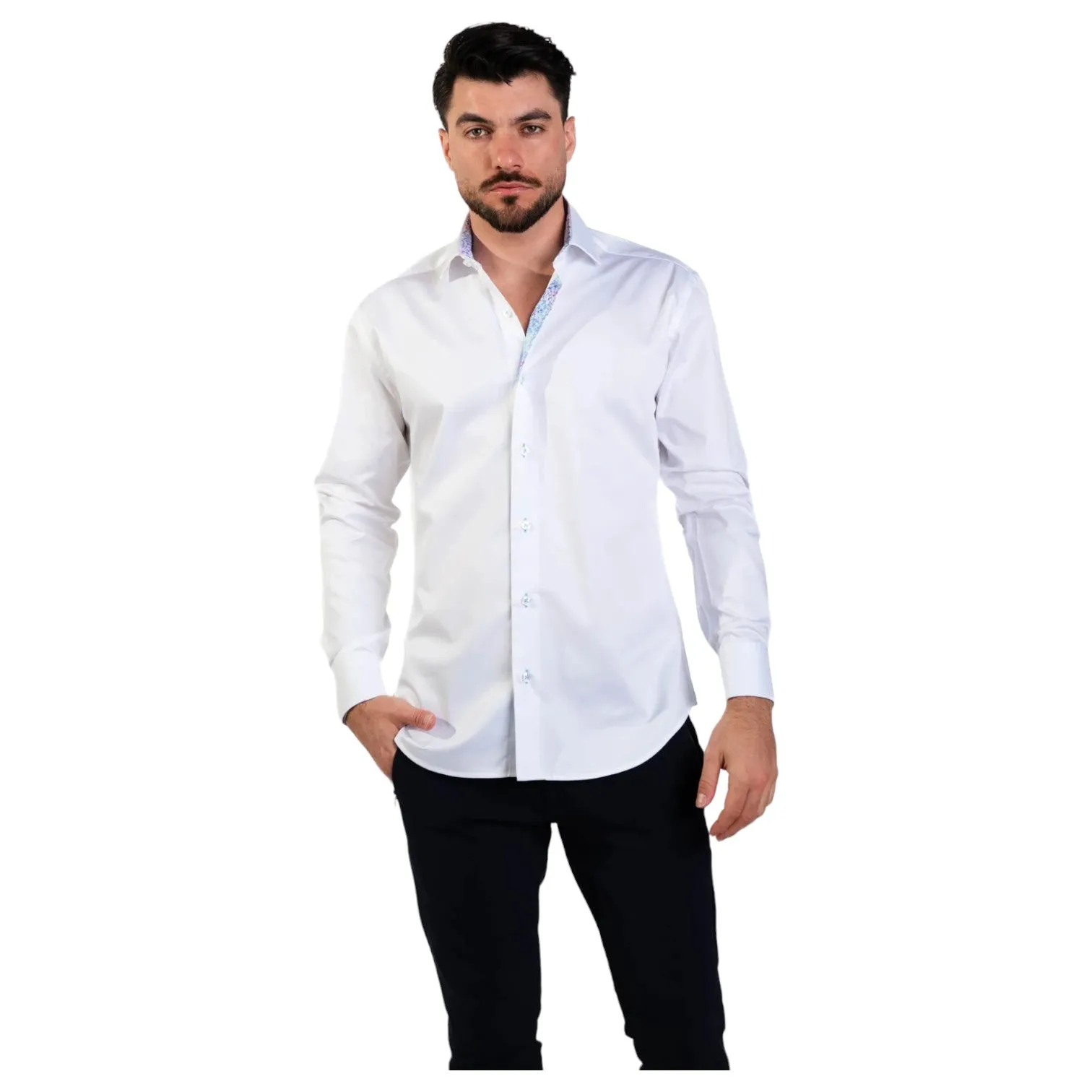 Masutto Button Down Shirt In White Nesta/05 sold by J&Z Couture product image thumbnail 2