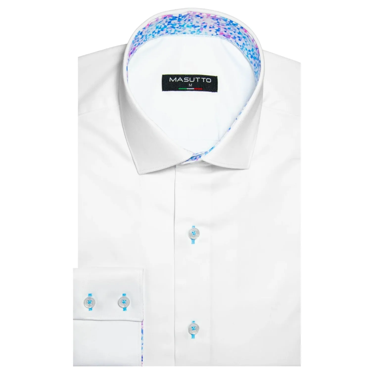 Masutto Button Down Shirt In White Nesta/05 sold by J&Z Couture