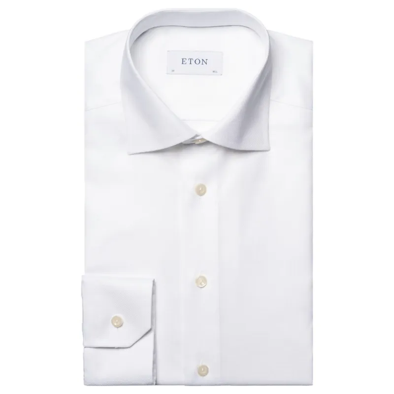 Eton White Royal Dobby Shirt Slim/Contemporary  100010382 01 sold by J&Z Couture