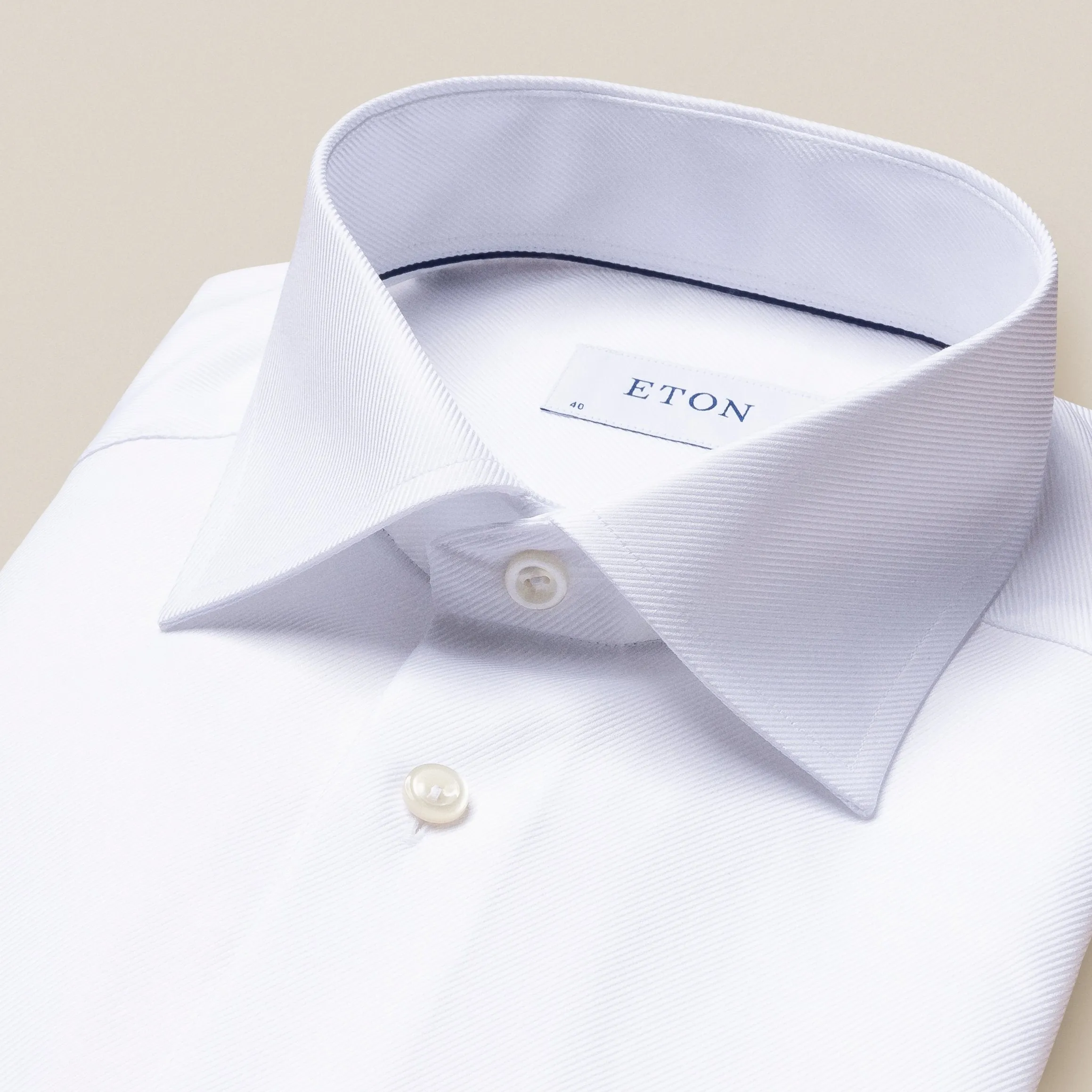 Eton Men's White Textured Twill Shirt sold by J&Z Couture product image thumbnail 2