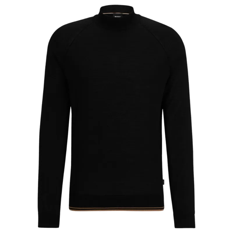 Mock-Neck Sweater In A Wool Blend - Black  50506011 001 sold by J&Z Couture