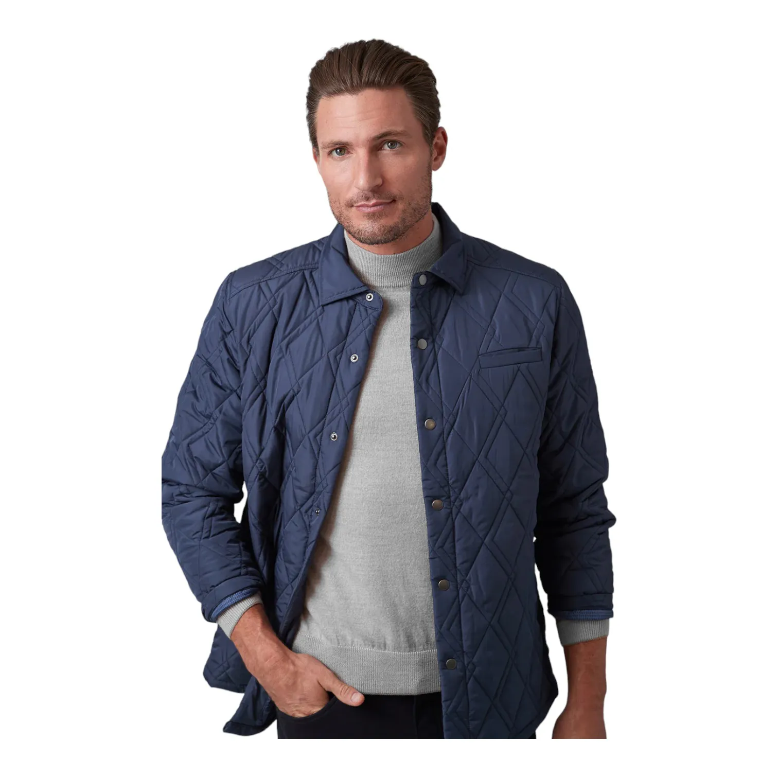 Raffi Classic Men's Mock Neck Sweater in 100% Merino Wool HWC19398 Platinum sold by J&Z Couture product image thumbnail 5