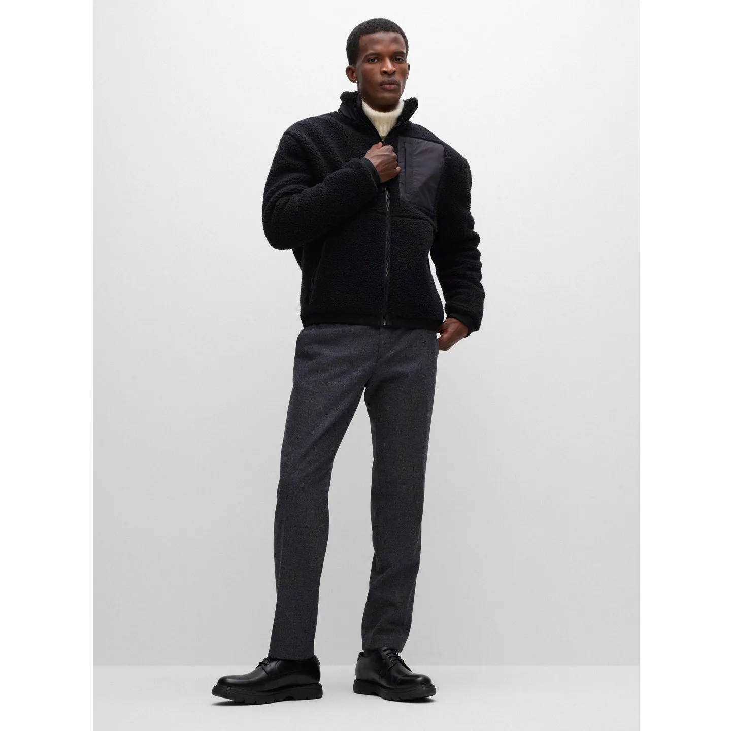 BOSS Men's Slim-Fit Trousers in Performance-Stretch Fabric in Gray 50479918-021 sold by J&Z Couture product image thumbnail 2